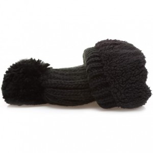 Skullies & Beanies Women's Oversized Chunky Soft Warm Rib Knit Pom Pom Beanie Hat with Sherpa Lined - 1 Black & 1 Light Grey ...