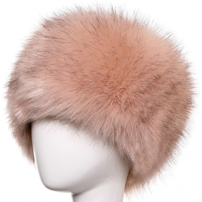 Skullies & Beanies Faux Fur Cossack Russian Style Hat for Ladies Winter Hats for Women - Pink With Black Tip - CR18KD0KXEL $3...