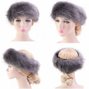 Cold Weather Headbands Cozy Warm Hair Band Earmuff Cap Faux Fox Fur Headband with Stretch for Women - B1-dazzle Colour - CY18...