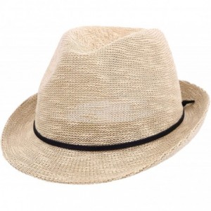 Fedoras Men/Women's Classic Short Brim Miami Beach Panama Fedora Straw Hat - 1foldable_natural - CR195AK4W5C $26.07
