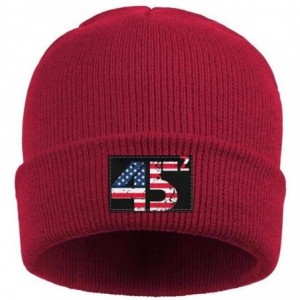 Skullies & Beanies Unisex Knit Hat Trump 45 Squared 2020 Second Presidential Term Warm FashionKnit Caps - Red-26 - CO18A2CHGY...