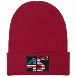 Skullies & Beanies Unisex Knit Hat Trump 45 Squared 2020 Second Presidential Term Warm FashionKnit Caps - Red-26 - CO18A2CHGY...