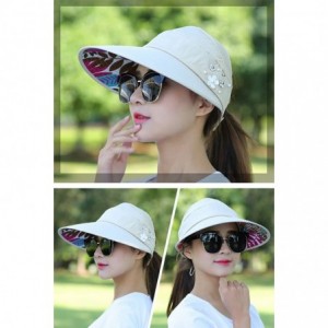 Sun Hats Sun Hats Wide Brim Anti-UV Visor Hats Sunscreen Beach Cap - 4 - C51847IDYW8 $18.56