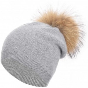 Skullies & Beanies Colors Slouchy Cashmere Raccoon Stocking - Grey - CW12N5OOFR1 $49.13