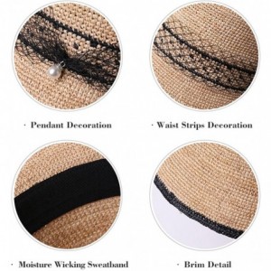 Sun Hats Womens Floppy Summer Sun Beach Straw Hat UPF50 Foldable Wide Brim 55-60cm - 99311_beige(with Face Shield) - C8199E5K...