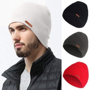 Skullies & Beanies Unisex Winter Warm Solid Headwear Daily Knit Ribbed Stretchy Warm Soft Beanie Hats Knitted Hats Men & Wome...