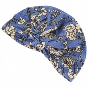 Skullies & Beanies Women Pleated Twist Turban African Printing India Chemo Cap Hairwrap Headwear - Sky Blue2 - C818U60AEIZ $1...