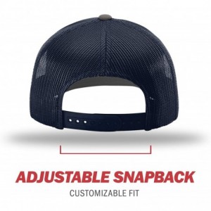 Baseball Caps Richardson Unisex 112 Trucker Adjustable Snapback Baseball Cap- Split Charcoal/Navy- One Size Fits Most - CE126...