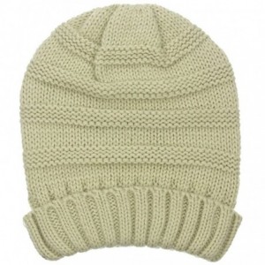 Skullies & Beanies Women's Winter Ribbed Knit Beanie Skull Hat Cap with Metallic Yarn - Oatmeal - C812N5MH736 $22.49