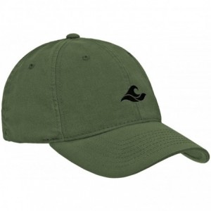 Baseball Caps Soft & Cozy Relaxed Strapback Adjustable Baseball Caps - Olive With Black Embroidered Logo - C11802MMQ7U $30.98