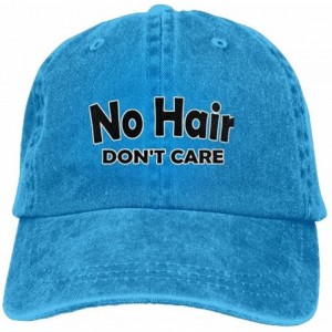 Baseball Caps Mens/Womens No Hair Don't Care Funny Denim Hat Trucker Cap Cotton Black - Royalblue - CO18CSHG7OT $35.49