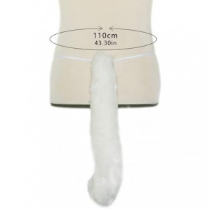 Headbands Party Cosplay Costume Fox Ears Faux Fur Hair Hoop Headband + Tail Set - B7 Plush Set(grey) - C618UY23U5E $51.10