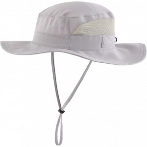 Sun Hats Womens Summer Mesh Boonie Sun Hat Wide Brim UV Protection Fishing Hat - Dark Grey - CS18DH5X33D $31.02