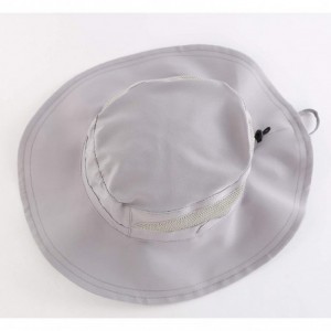 Sun Hats Womens Summer Mesh Boonie Sun Hat Wide Brim UV Protection Fishing Hat - Dark Grey - CS18DH5X33D $27.45