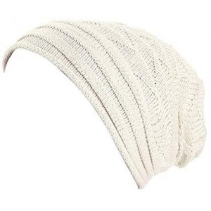 Skullies & Beanies Fashion Ruched Knitted Skully Hat Women Girls Crochet Warm Cozy Slouchy Beanie - White - CB18YUKRA4R $14.61