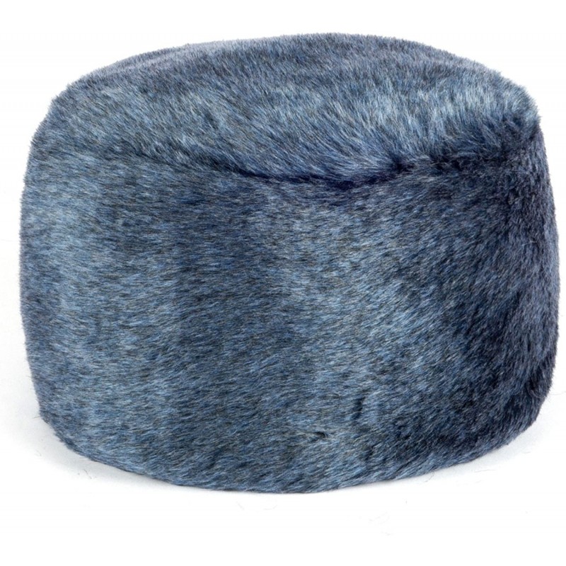 Bomber Hats Women's Fur Hat Russian Cossack Made of Faux Rabbit Fur - Blue - CK187Y9L7O8 $35.98