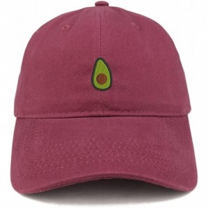 Baseball Caps Avocado Embroidered Low Profile Cotton Cap Dad Hat - Maroon - CZ185HNC3XK $37.86