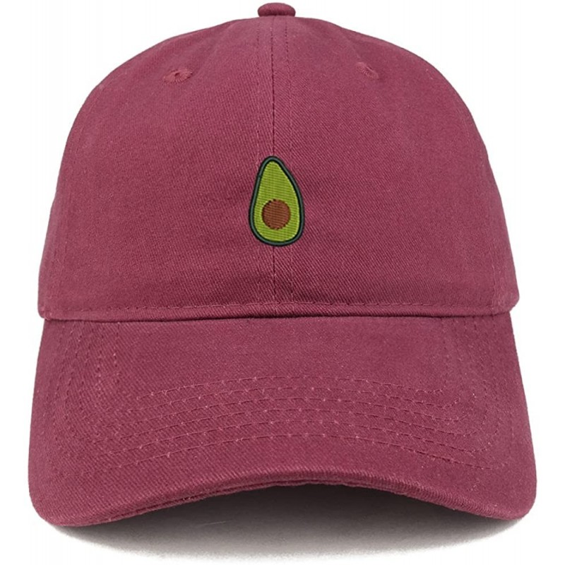 Baseball Caps Avocado Embroidered Low Profile Cotton Cap Dad Hat - Maroon - CZ185HNC3XK $33.85