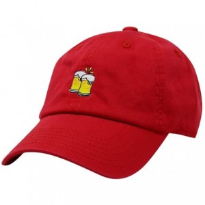 Baseball Caps Cheers Mugs Design Dad Hat Cotton Baseball Cap - Red - CQ18D9RQS49 $23.51