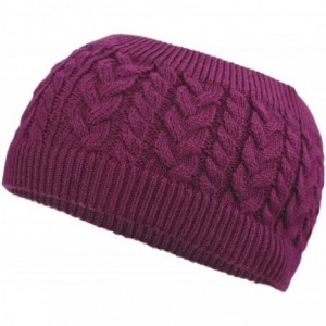 Cold Weather Headbands Cable Knit Headband Wool Braided Ear Warmer Headwrap for Women Girls - Purple - CJ18HGG58I0 $25.01