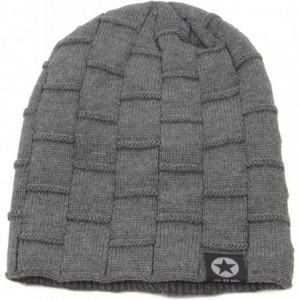 Skullies & Beanies Fleece Slouchy Beanie Hat Men Winter Knit Lined Caps Women Warm Thick Skullies - 1 Pack Khaki - CG18I03ND9...