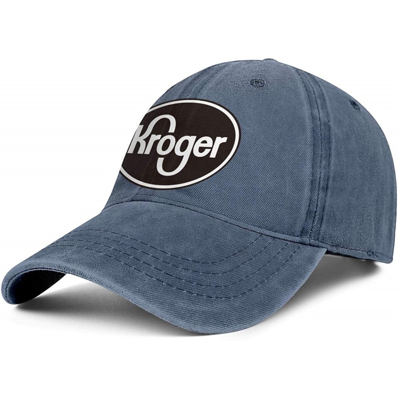 Cowboy Hats Unisex Men's Denim Baseball Hats Cute Adjustable Mesh Trucker Kroger-Logo-Black-and-White-Flat Caps - Blue-40 - C...