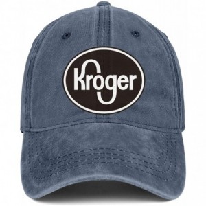 Cowboy Hats Unisex Men's Denim Baseball Hats Cute Adjustable Mesh Trucker Kroger-Logo-Black-and-White-Flat Caps - Blue-40 - C...