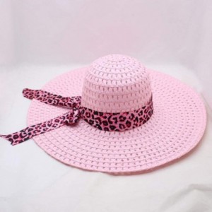 Sun Hats Women Hat Fineser Leopard Bowknot - Pink - C518O8DGSG0 $20.04