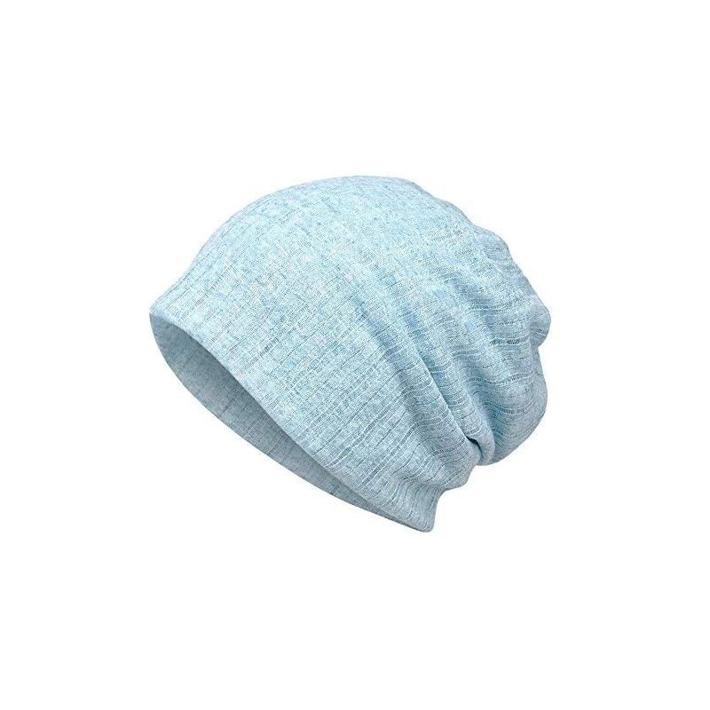 Skullies & Beanies Women's Lightweight Solid Chemo Hat Slouchy Beanie Cap - Blue - CF1867ZO9IY $19.74
