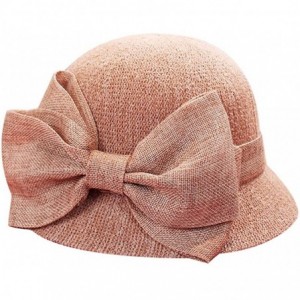 Sun Hats Women Colorful Big Brim Straw Bow Hat Sun Floppy Wide Brim Hats Beach Cap - Pinki-straw Bow - CI18UZNR897 $25.18
