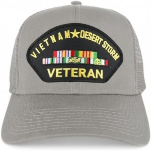 Baseball Caps Vietnam and Desert Storm Veteran Embroidered Patch Snapback Mesh Trucker Cap - Grey - CQ189OKZN0C $34.97