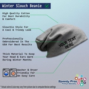 Skullies & Beanies Slouchy Beanie for Men & Women Custom Personalized Text Cotton Skull Cap Hats - Light Grey - CV18DMD4YOE $...
