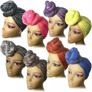 Headbands Head Wrap Scarf Turban - Long Black Head Scarf Wrap Turban Hair Scarf Tie Color Headband 1 or 2 Set - CB193XTONZ6 $...