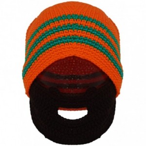Skullies & Beanies Unisex Ski Wacky Beard Knit Winter Hat Beanie - Orange - CA11OQ35Y7X $20.54