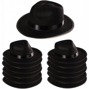 Fedoras Black Fedora Gangster Hat Costume Accessory - Pack of 12 - C9125KO3OWD $58.16