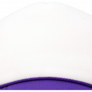 Baseball Caps Youth Mesh Trucker Cap - Adjustable Hat (S- M Sizes) - Purple/White - CQ18C9WNMEY $17.39
