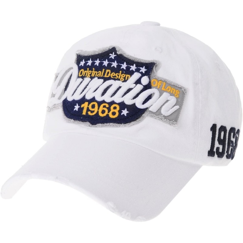 Baseball Caps Vintage Baseball Cap Distressed Emboridery Trucker Hat KR1737 - White - CH183AYU6TW $42.71