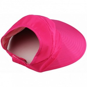 Sun Hats Women Sun Visor Hats Ponytail Cap Wide Brim Floppy UV Protection Summer Beach Glof - Zy-flower-rose - CW18E4LU4GC $1...