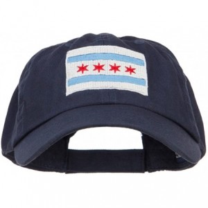 Baseball Caps Chicago Flag Embroidered Low Cap - Navy - CI1836R72R3 $43.96