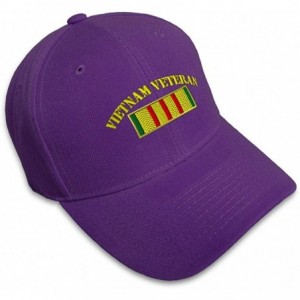 Baseball Caps Custom Baseball Cap Vietnam Veteran Flag Embroidery Dad Hats for Men & Women 1 Size - Purple - CD12L4FVY5V $19.16