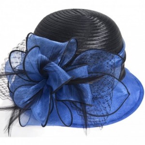 Sun Hats Kentucky Derby Dress Church Cloche Hat Sweet Cute Floral Bucket Hat - Blue - CM196RN993M $50.65