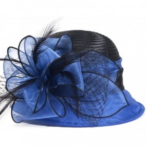 Sun Hats Kentucky Derby Dress Church Cloche Hat Sweet Cute Floral Bucket Hat - Blue - CM196RN993M $44.76