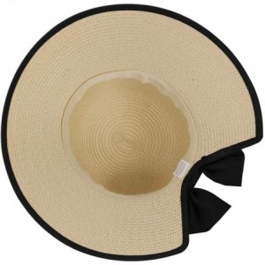 Sun Hats Summer Straw Beach Sun Visor Ponytail Hats for Women Foldable Floppy - Straw-nk-2 Pack-beige/Pink - C618S6T4T5I $34.83