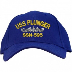 Baseball Caps USS Plunger SSN-595 Embroidered Pro Sport Baseball Cap - Royal - CR180OO6M3D $33.23
