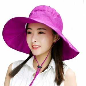 Rain Hats Fishing Rain Hat for Men Women Wide Brim UV Protection Boonie Hat Outdoor Safari Cap - Rose Red - CV184429LNW $25.78