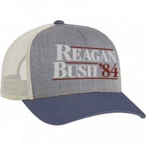 Baseball Caps Reagan Bush 84 Campaign Adult Trucker Hat - Heather Grey/Ocean Blue - CO199IEQ83I $49.98