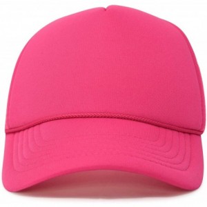 Baseball Caps Neon Trucker Caps Adjustable Snapback Hat - Neon Hot Pink - CM11QNMLSEX $18.41