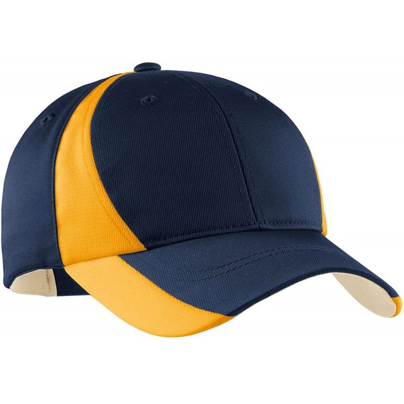 Baseball Caps Men's Dry Zone Nylon Colorblock Cap - True Navy/Gold - CE11QDSF8AB $17.45