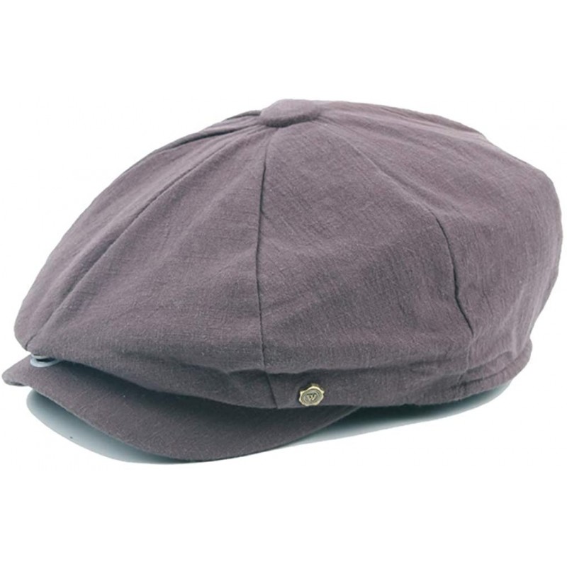 Newsboy Caps Linen Newsboy-Hats for Men Gatsby-Cabbie Cap Painter-Driving Hat - Dark Grey - CS18NOTSM9Z $25.03