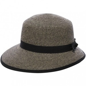 Sun Hats Women's Pitch Perfect Straw Sun Hat- Rated UPF 50+ for Max Sun Protection - Black Tweed - C711N1P2EFR $75.38